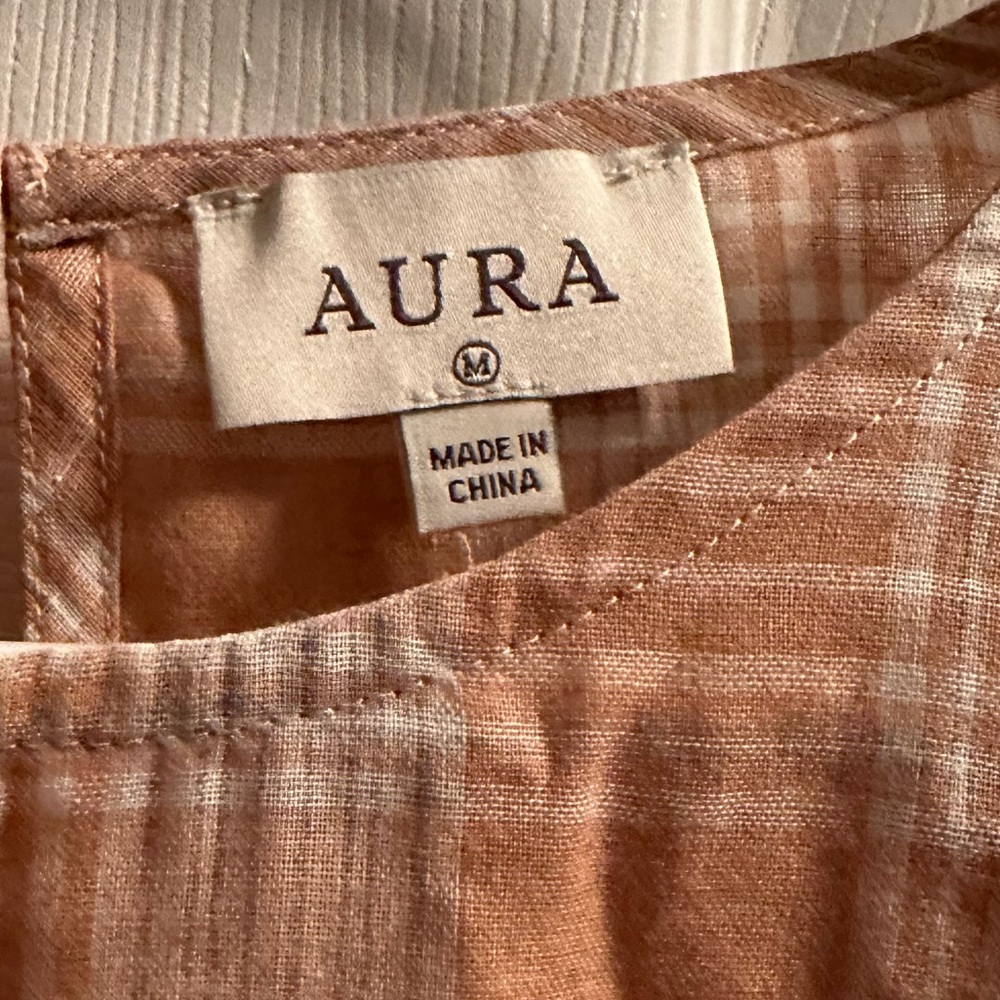 Peachy Plaid Ruffle Top - Picture 2 of 3